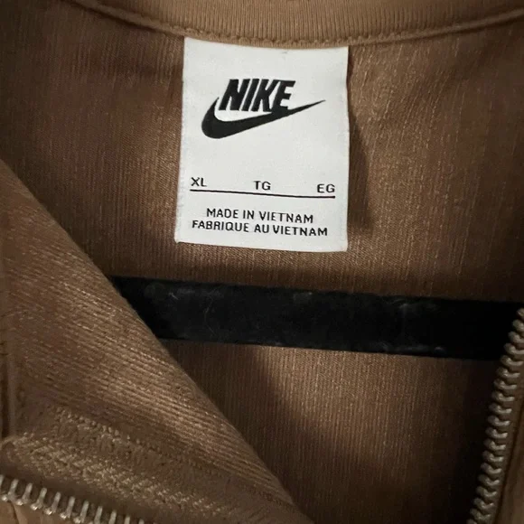 Nike Tan Cropped Ribbed Polo Sweatshirt - Picture 4 of 6